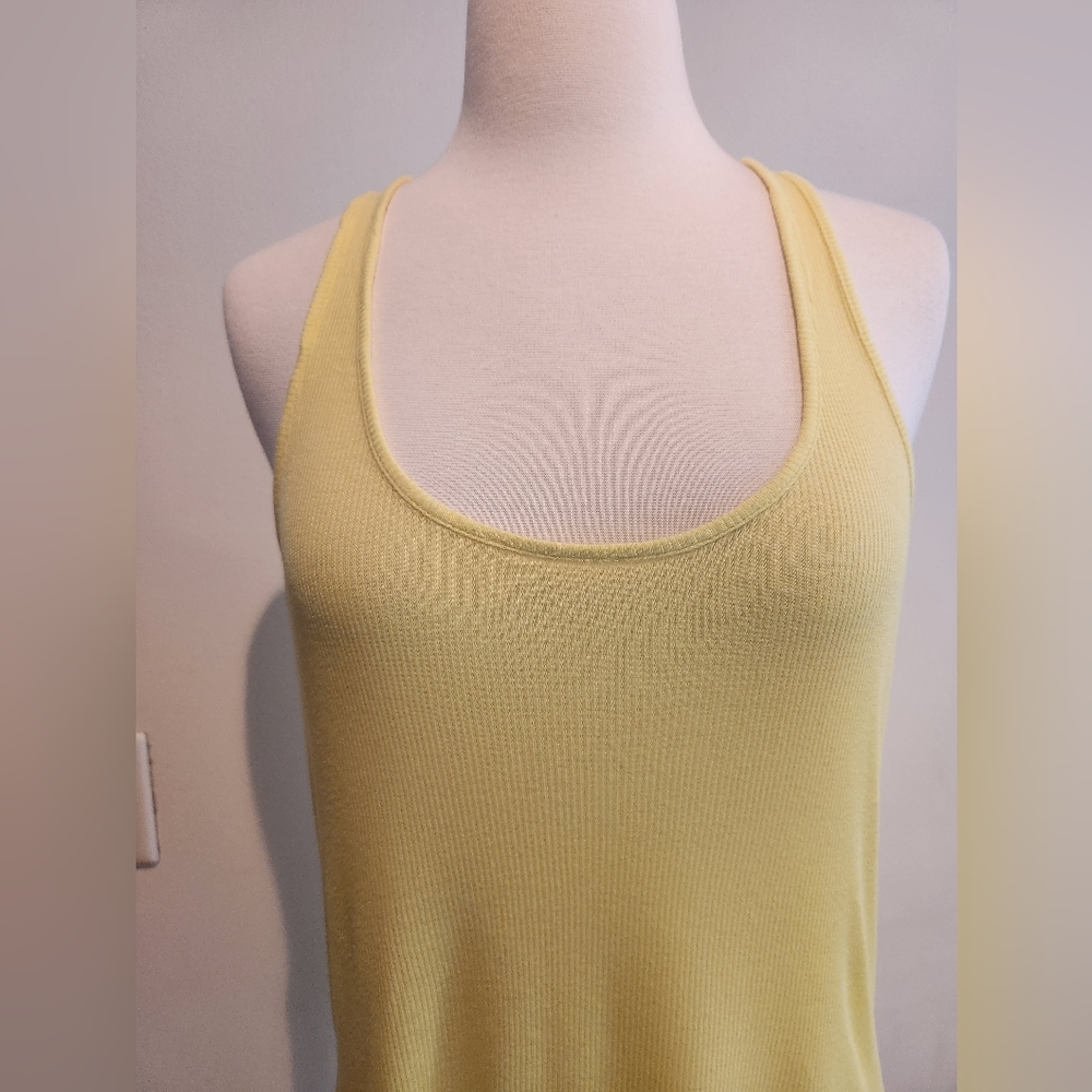 H&M Neon Yellow Ribbed Racerback Tank, US Size M - Picture 3 of 6